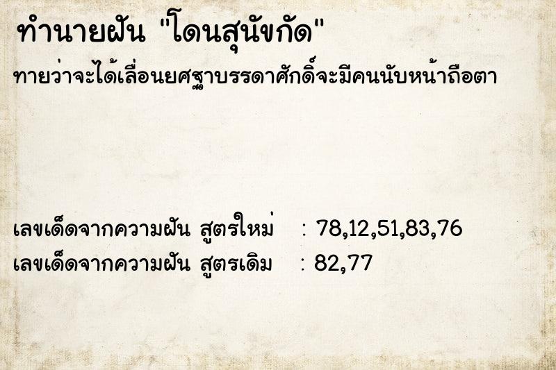 ทำนายฝันโดนสุนัขกัด ทำนายฝันทำนายฝันโดนสุนัขกัด