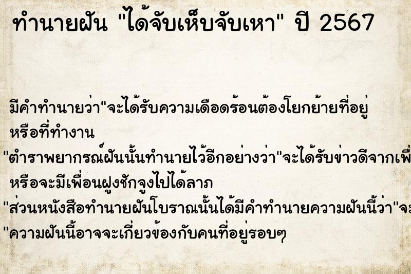 ทำนายฝัน ได้จับเห็บจับเหา ทำนายฝัน ได้จับเห็บจับเหา