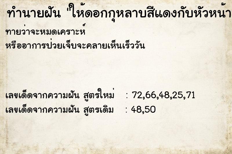 ทำนายฝันให้ดอกกุหลาบสีแดงกับหัวหน้างาน ทำนายฝันทำนายฝันให้ดอกกุหลาบสีแดงกับหัวหน้างาน