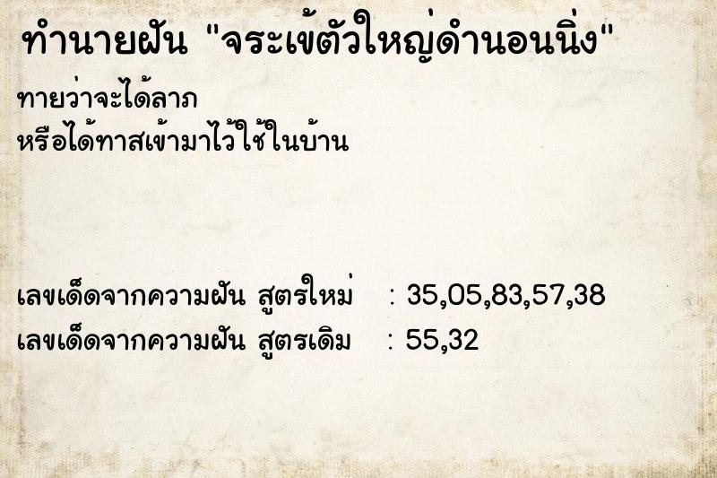 ทำนายฝันจระเข้ตัวใหญ่ดำนอนนิ่ง ทำนายฝันทำนายฝันจระเข้ตัวใหญ่ดำนอนนิ่ง