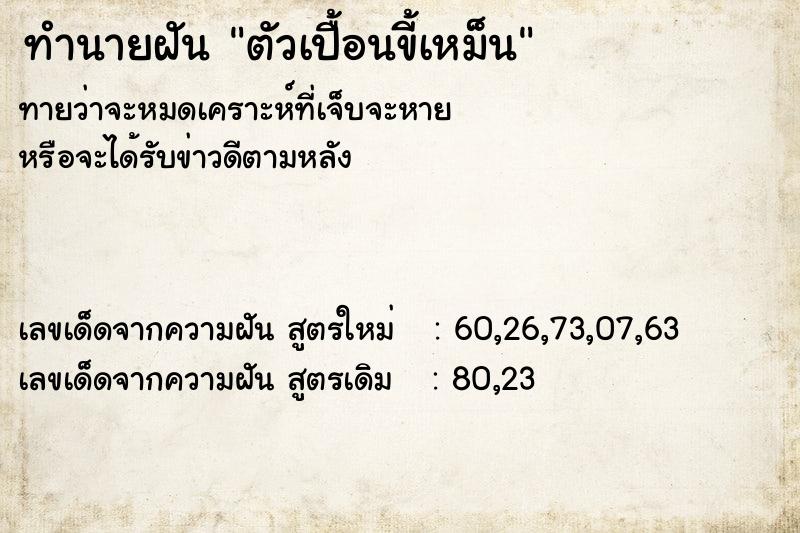 ทำนายฝันตัวเปื้อนขี้เหม็น ทำนายฝันทำนายฝันตัวเปื้อนขี้เหม็น