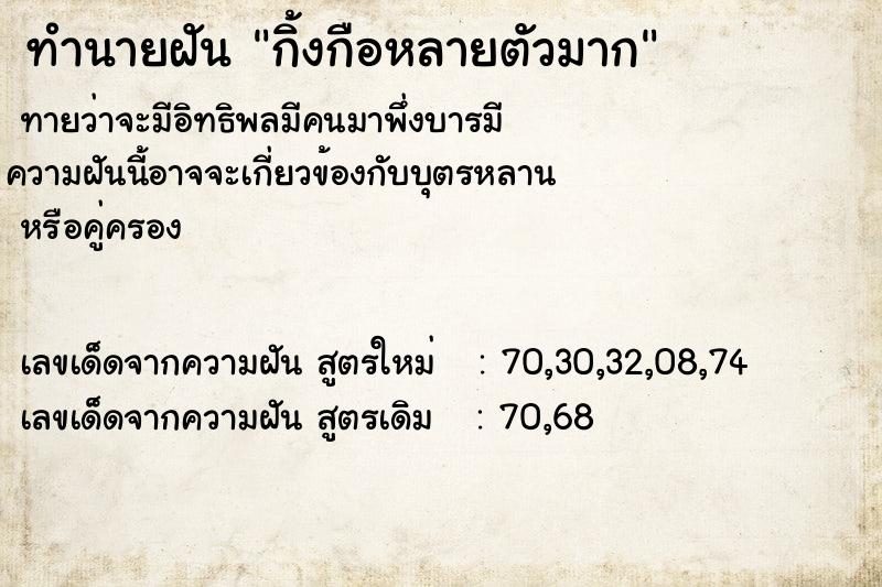 ทำนายฝันกิ้งกือหลายตัวมาก ทำนายฝันทำนายฝันกิ้งกือหลายตัวมาก