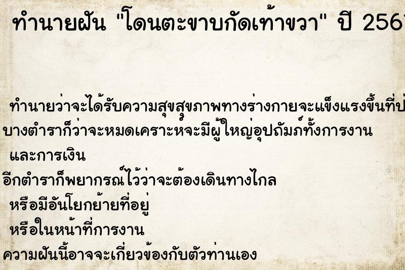 ทำนายฝัน โดนตะขาบกัดเท้าขวา ตำราโบราณ แม่นที่สุดในโลก