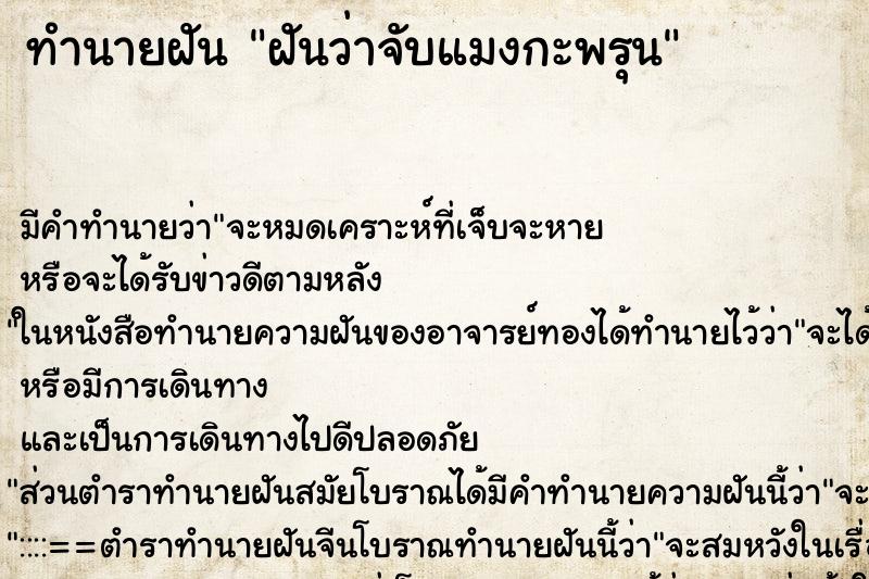 ทำนายฝัน ฝันว่าจับแมงกะพรุน ตำราโบราณ แม่นที่สุดในโลก