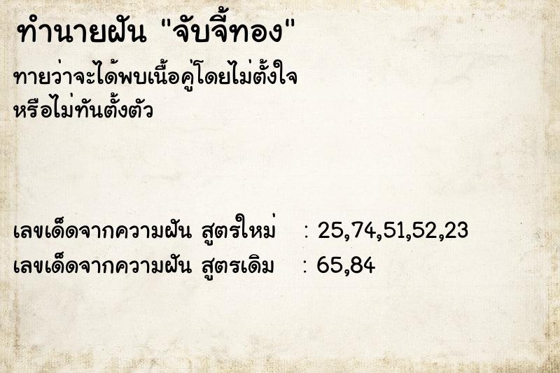 ทำนายฝัน จับจี้ทอง ทำนายฝัน จับจี้ทอง
