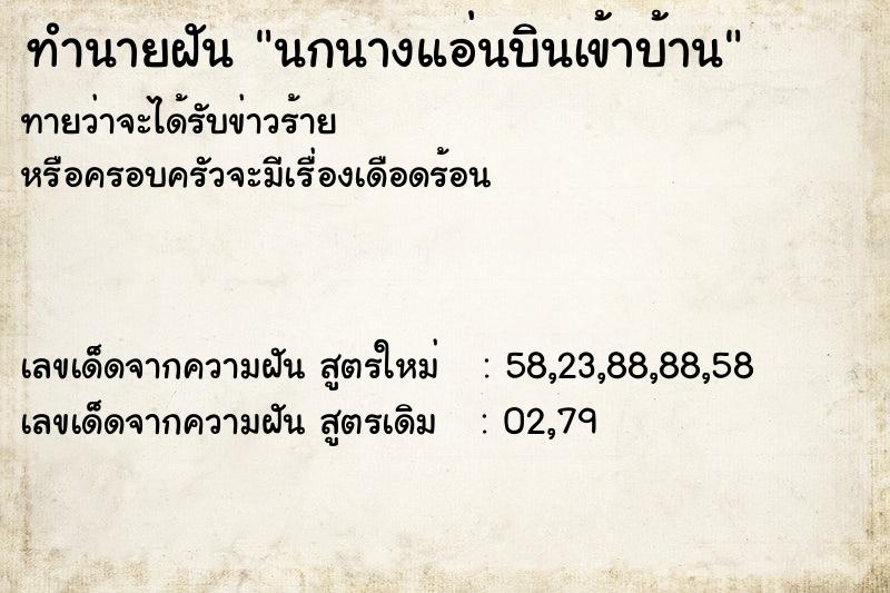 ทำนายฝันนกนางแอ่นบินเข้าบ้าน ทำนายฝันทำนายฝันนกนางแอ่นบินเข้าบ้าน