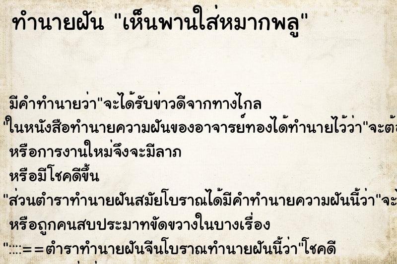 ทำนายฝัน เห็นพานใส่หมากพลู ทำนายฝัน เห็นพานใส่หมากพลู