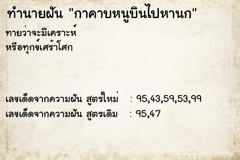 ทำนายฝันทำนายฝันกาคาบหนูบินไปหานก