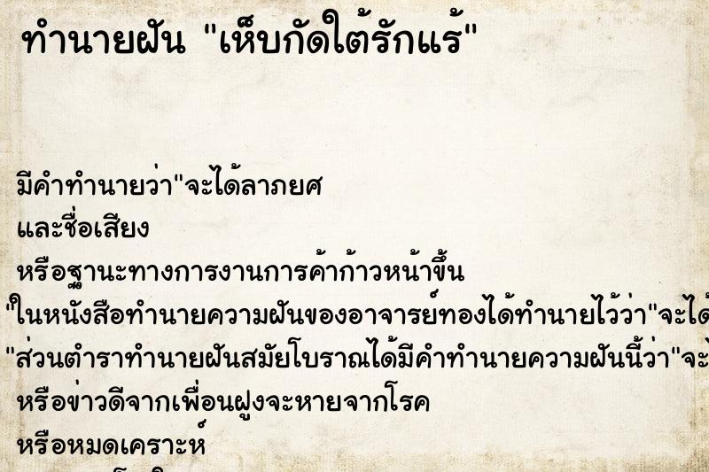 ทำนายฝัน เห็บกัดใต้รักแร้ ตำราโบราณ แม่นที่สุดในโลก