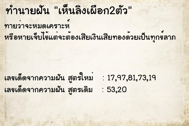 ทำนายฝันเห็นลิงเผือก2ตัว ทำนายฝันทำนายฝันเห็นลิงเผือก2ตัว