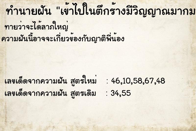 ทำนายฝันทำนายฝันเข้าไปในตึกร้างมีวิญญาณมากมายอาศัยอยู่