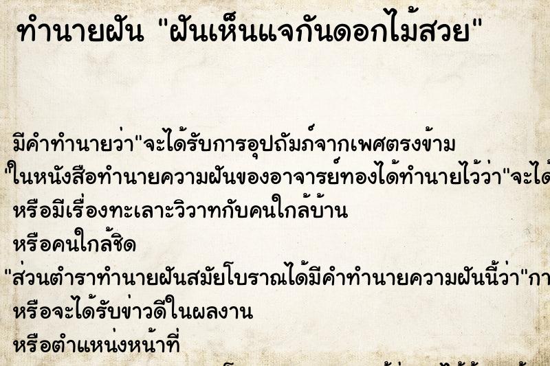 ทำนายฝัน ฝันเห็นแจกันดอกไม้สวย ทำนายฝัน ฝันเห็นแจกันดอกไม้สวย