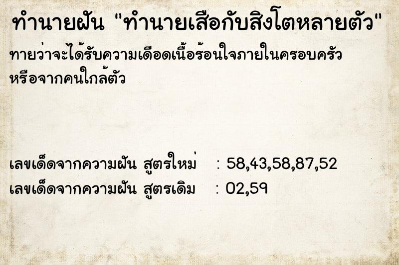 ทำนายฝันทำนายเสือกับสิงโตหลายตัว ทำนายฝันทำนายฝันทำนายเสือกับสิงโตหลายตัว