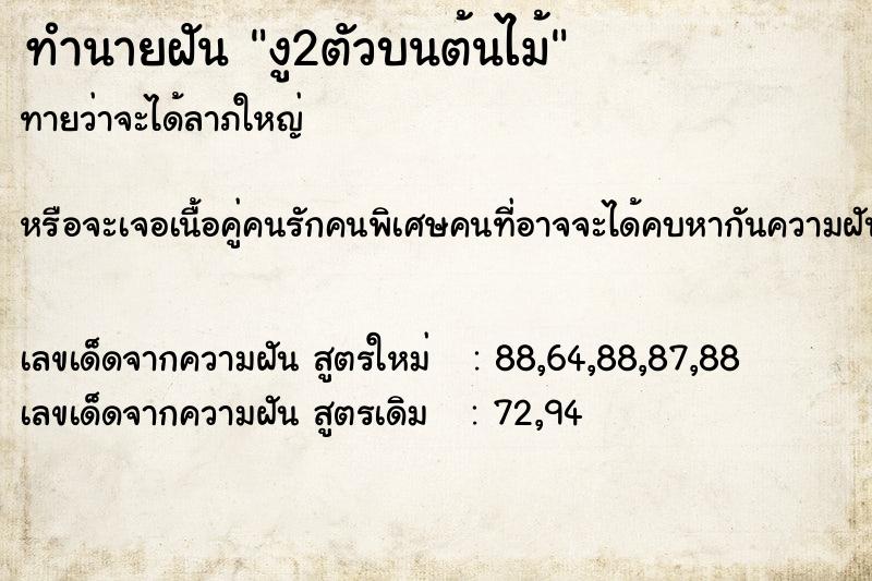 ทำนายฝันงู2ตัวบนต้นไม้ ทำนายฝันทำนายฝันงู2ตัวบนต้นไม้