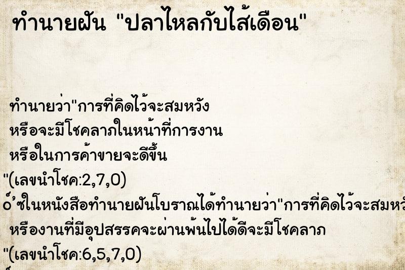 ทำนายฝัน ปลาไหลกับไส้เดือน