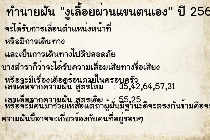 ทำนายฝัน งูเลื้อยผ่านแขนตนเอง ทำนายฝัน งูเลื้อยผ่านแขนตนเอง