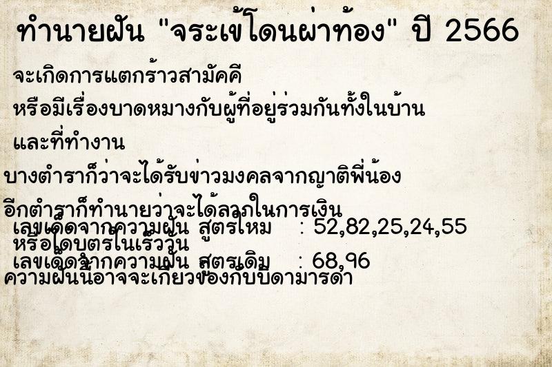 ทำนายฝัน จระเข้โดนผ่าท้อง