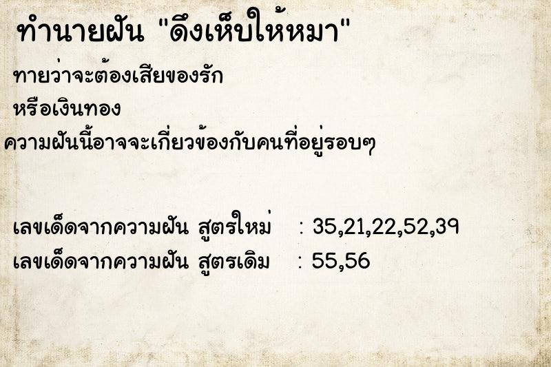 ทำนายฝันดึงเห็บให้หมา ทำนายฝันทำนายฝันดึงเห็บให้หมา