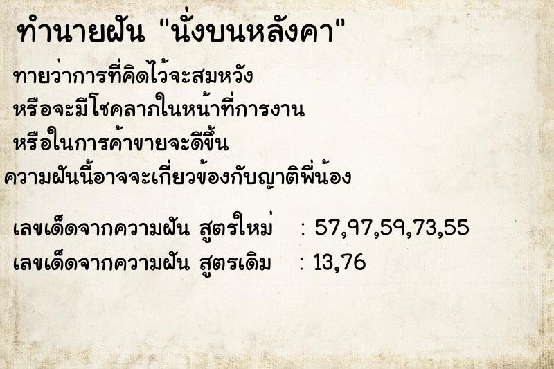 ทำนายฝันนั่งบนหลังคา ทำนายฝันทำนายฝันนั่งบนหลังคา
