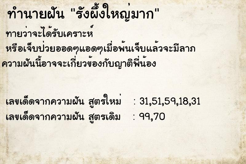 ทำนายฝัน รังผึ้งใหญ่มาก ตำราโบราณ แม่นที่สุดในโลก