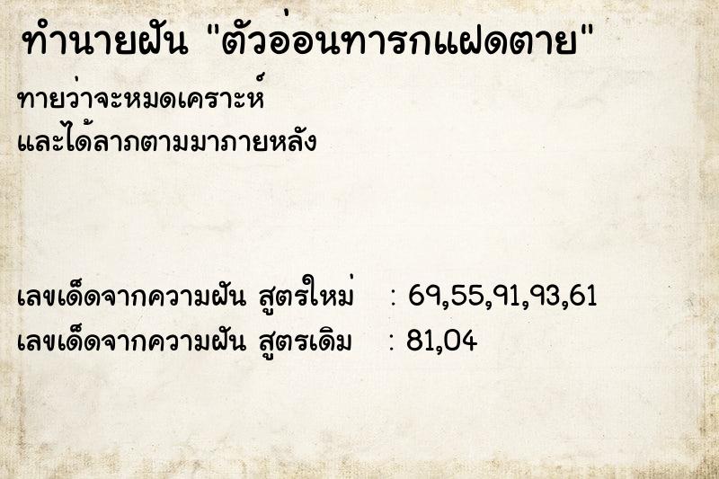 ทำนายฝันทำนายฝันตัวอ่อนทารกแฝดตาย