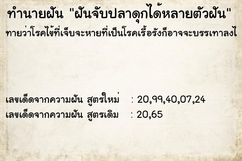 ทำนายฝันฝันจับปลาดุกได้หลายตัวฝัน ทำนายฝันทำนายฝันฝันจับปลาดุกได้หลายตัวฝัน