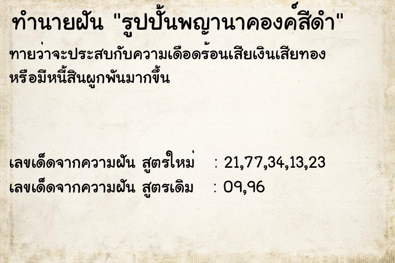 ทำนายฝันทำนายฝันรูปปั้นพญานาคองค์สีดำ