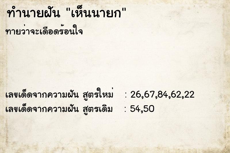 ทำนายฝัน เห็นนายก ทำนายฝัน เห็นนายก
