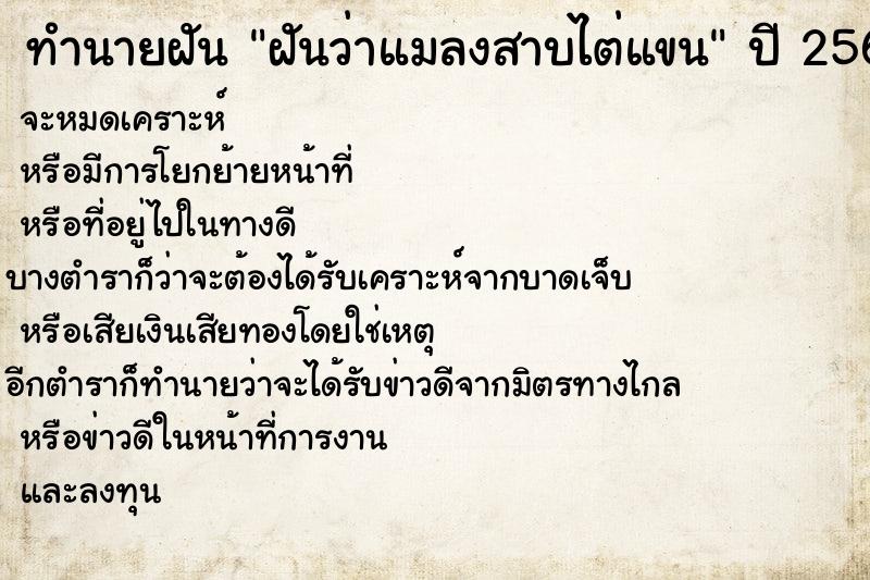 ทำนายฝัน ฝันว่าแมลงสาบไต่แขน ทำนายฝัน ฝันว่าแมลงสาบไต่แขน