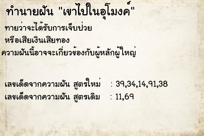 ทำนายฝันทำนายฝันเขาไปในอุโมงค์
