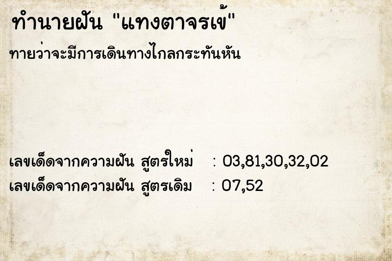 ทำนายฝันทำนายฝันแทงตาจรเข้