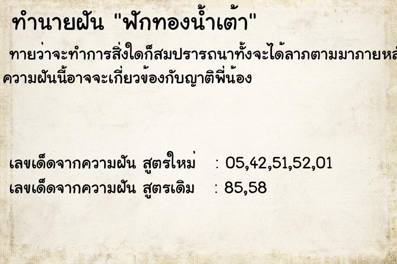ทำนายฝันฟักทองน้ำเต้า ทำนายฝันทำนายฝันฟักทองน้ำเต้า