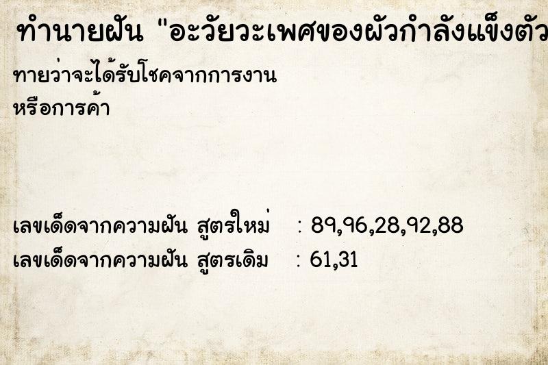 ทำนายฝันอะวัยวะเพศของผัวกำลังแข็งตัว ทำนายฝันทำนายฝันอะวัยวะเพศของผัวกำลังแข็งตัว