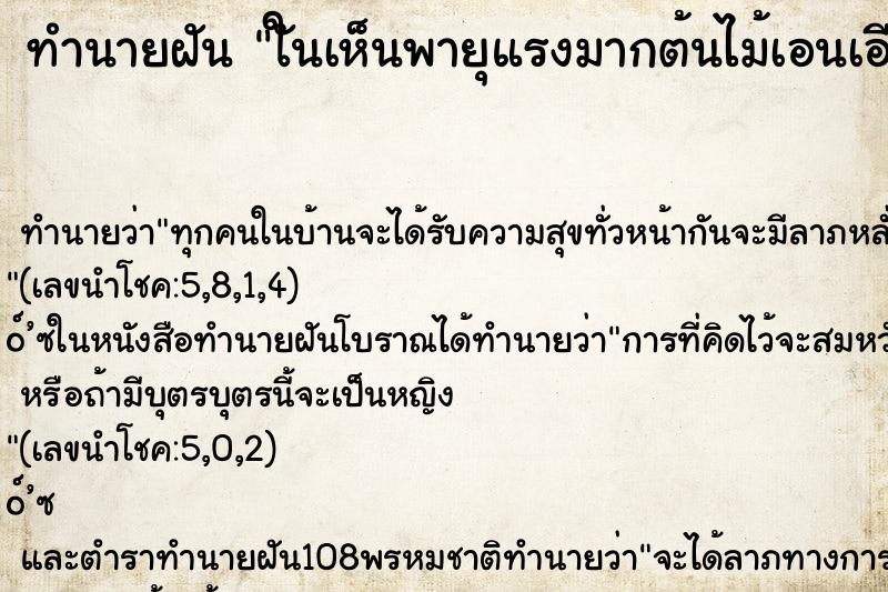 ทำนายฝันใันเห็นพายุแรงมากต้นไม้เอนเอียงแต่ไม่ล้ม ทำนายฝันทำนายฝันใันเห็นพายุแรงมากต้นไม้เอนเอียงแต่ไม่ล้ม