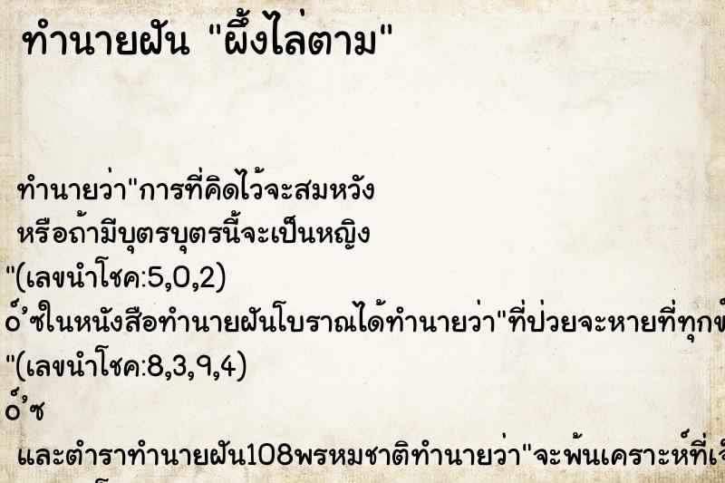 ทำนายฝันผึ้งไล่ตาม ทำนายฝันทำนายฝันผึ้งไล่ตาม