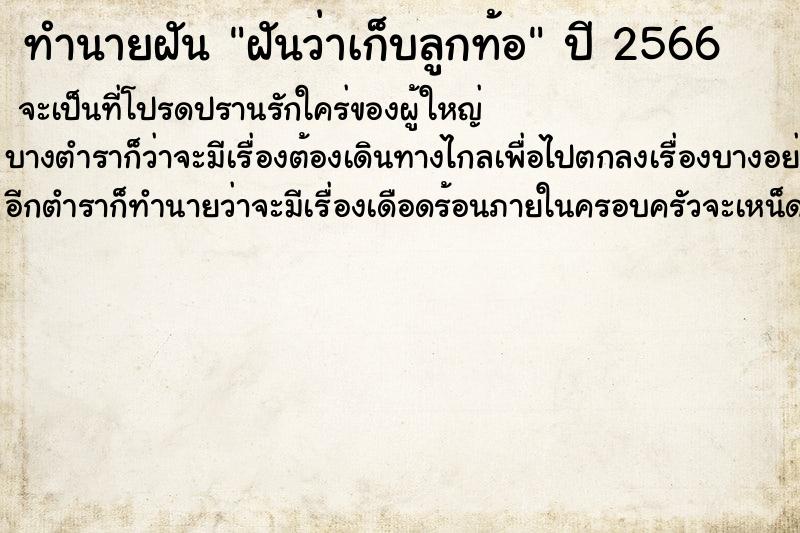 ทำนายฝันฝันว่าเก็บลูกท้อ ทำนายฝันทำนายฝันฝันว่าเก็บลูกท้อ