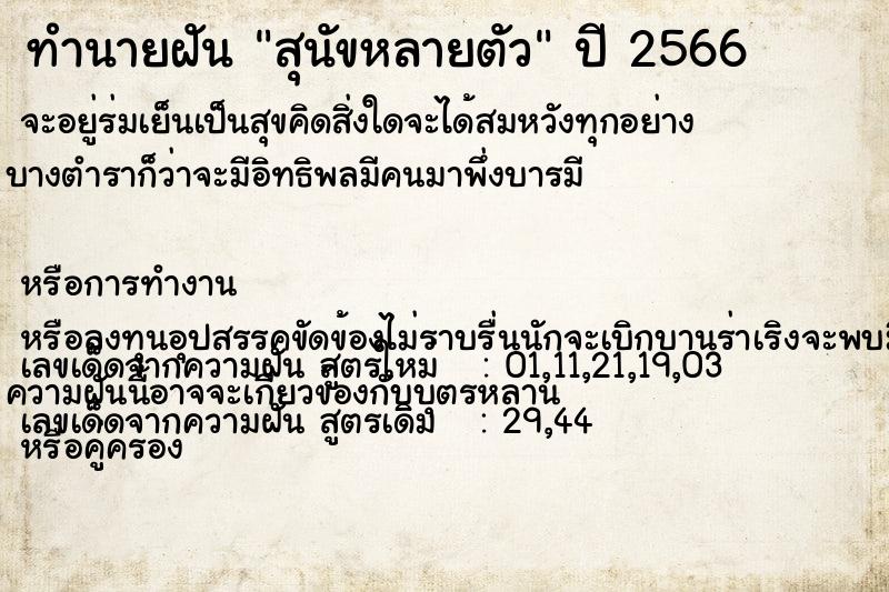 ทำนายฝัน สุนัขหลายตัว