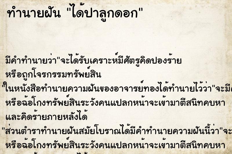 ทำนายฝัน ได้ปาลูกดอก ตำราโบราณ แม่นที่สุดในโลก