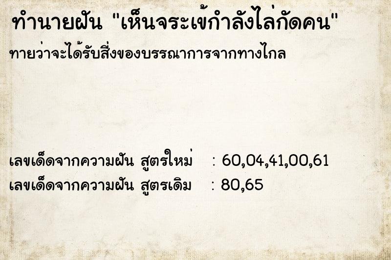 ทำนายฝันเห็นจระเข้กำลังไล่กัดคน ทำนายฝันทำนายฝันเห็นจระเข้กำลังไล่กัดคน
