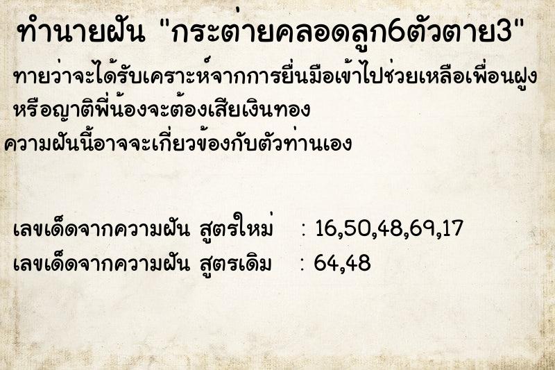 ทำนายฝันกระต่ายคลอดลูก6ตัวตาย3 ทำนายฝันทำนายฝันกระต่ายคลอดลูก6ตัวตาย3