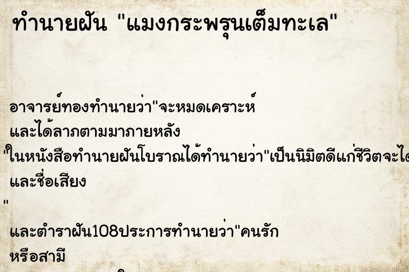 ทำนายฝัน แมงกระพรุนเต็มทะเล ตำราโบราณ แม่นที่สุดในโลก