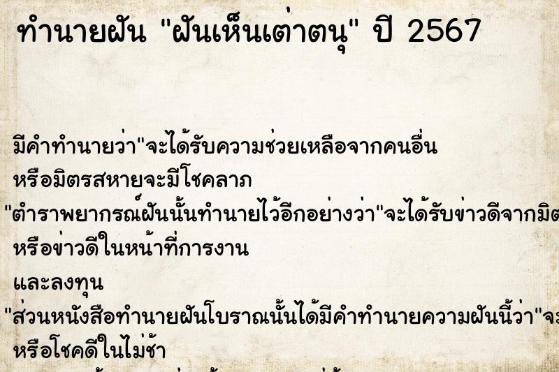 ทำนายฝัน ฝันเห็นเต่าตนุ ทำนายฝัน ฝันเห็นเต่าตนุ