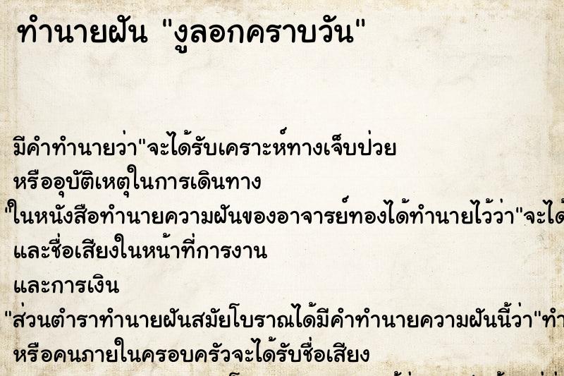 ทำนายฝัน งูลอกคราบวัน แม่นๆ ฟรี ด้วยตำราหนังสือทำนายฝันโบราณ ทำนายฝันงูลอกคราบวัน