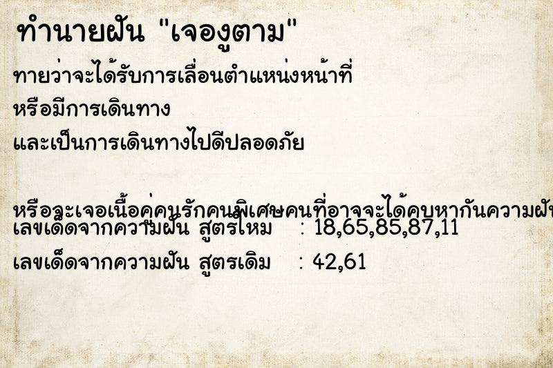 ทำนายฝันทำนายฝันเจองูตาม