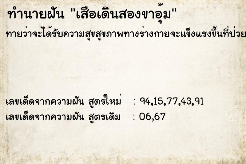 ทำนายฝันเสือเดินสองขาอุ้ม ทำนายฝันทำนายฝันเสือเดินสองขาอุ้ม