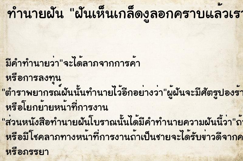 ทำนายฝันฝันเห็นเกล็ดงูลอกคราบแล้วเราไปถูก ทำนายฝันทำนายฝันฝันเห็นเกล็ดงูลอกคราบแล้วเราไปถูก