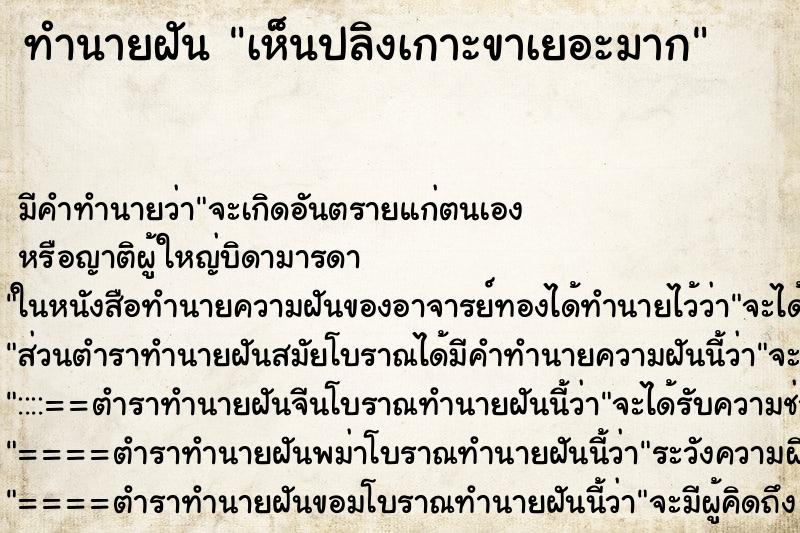 ทำนายฝัน เห็นปลิงเกาะขาเยอะมาก ทำนายฝัน เห็นปลิงเกาะขาเยอะมาก