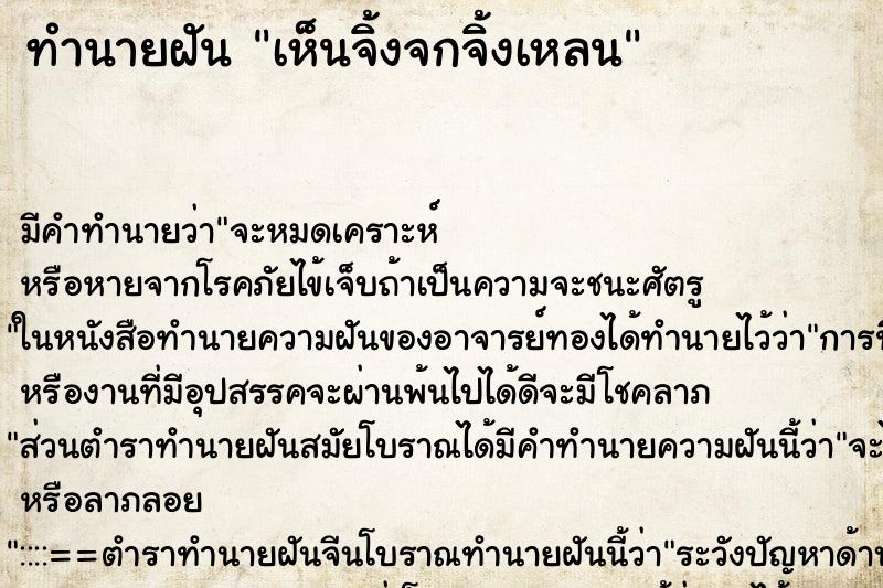 ทำนายฝัน เห็นจิ้งจกจิ้งเหลน