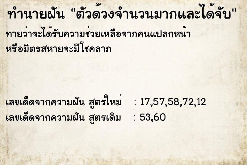 ทำนายฝัน ตัวด้วงจำนวนมากและได้จับ ทำนายฝัน ตัวด้วงจำนวนมากและได้จับ