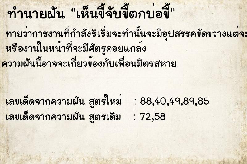 ทำนายฝัน เห็นขี้จับขี้ตกบ่อขี้